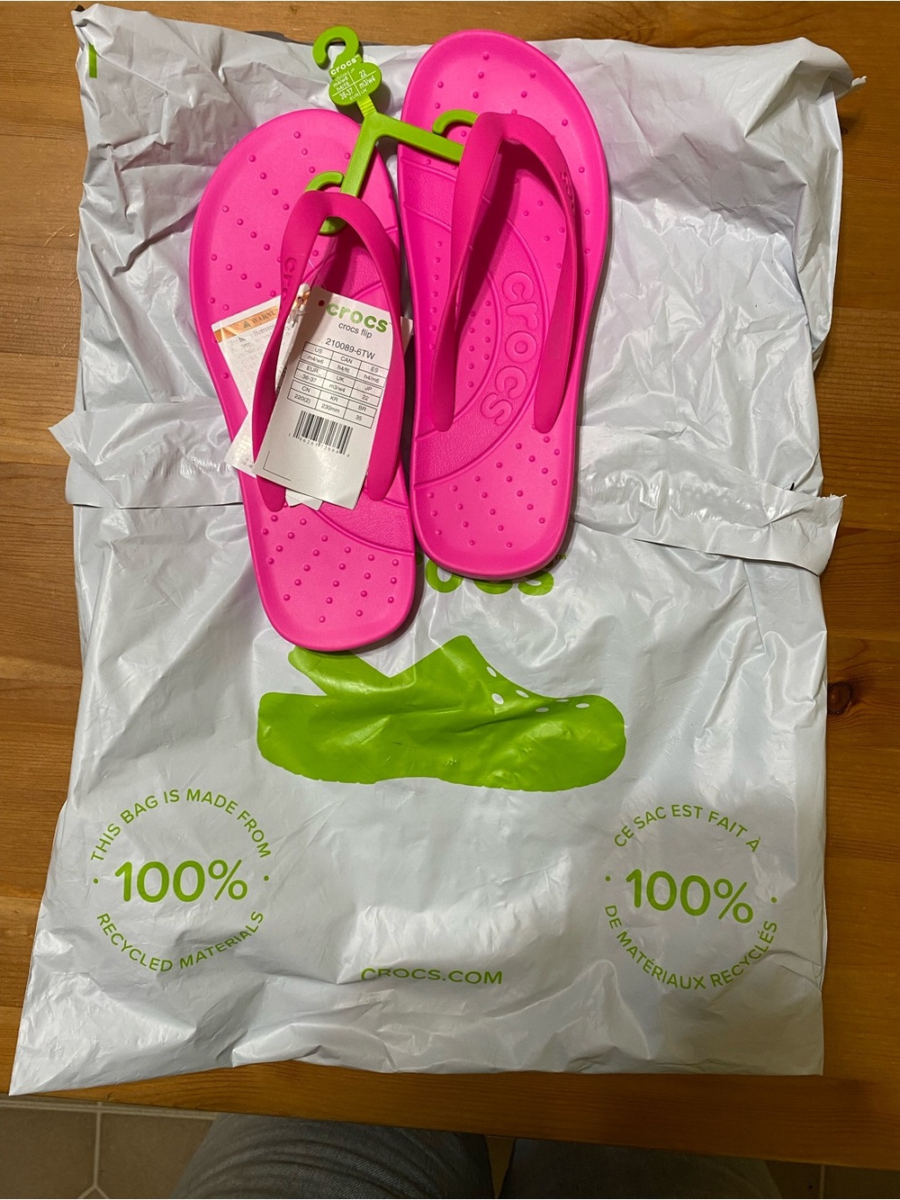 CROCS Hot Pink Flip Flop Sandals